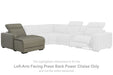 Correze - Gray - LAF PWR Reclining Back Chaise - Tallahassee Discount Furniture (FL)