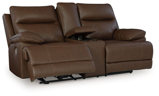 Vonryan - Tobacco - Power Reclining Loveseat With Console / Adj Headrest - Tallahassee Discount Furniture (FL)