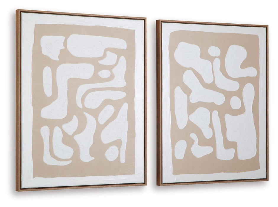 Waldett - Beige / White - Wall Art Set (Set of 2) - Tallahassee Discount Furniture (FL)