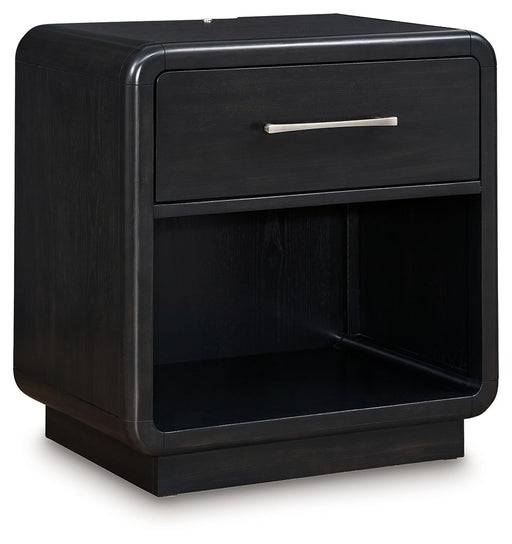 Rowanbeck - Black - One Drawer Night Stand - Tallahassee Discount Furniture (FL)