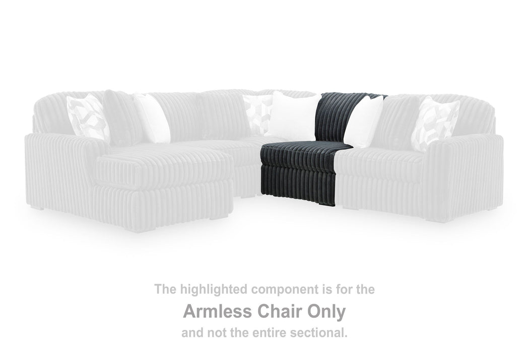 Midnight-Madness - Armless Chair - Gunmetal - Tallahassee Discount Furniture (FL)