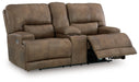 Beckley Place - Earth - Power Reclining Loveseat With Console / Adjustable Headrest - Tallahassee Discount Furniture (FL)