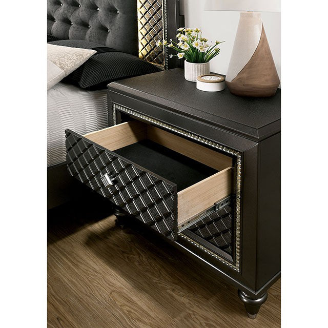 Demetria Metallic Gray Night Stand - Tallahassee Discount Furniture (FL)