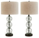 Airbal - Clear / Black - Glass Table Lamp (Set of 2) - Tallahassee Discount Furniture (FL)