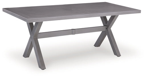 Half Moon Beach - Rectangular Dining Table With Umbrella Option - Gray - Tallahassee Discount Furniture (FL)