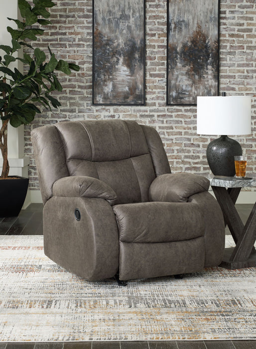 First Base - Gunmetal - Rocker Recliner - Tallahassee Discount Furniture (FL)