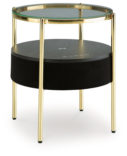 Nedman - Black / Gold Finish - Accent Table With Speaker - Tallahassee Discount Furniture (FL)
