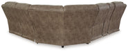 Ravenel - 3-Piece Power Reclining Sectional With Laf Power Reclining Loveseat With Console - Faux Leather - Fossil - Tallahassee Discount Furniture (FL)