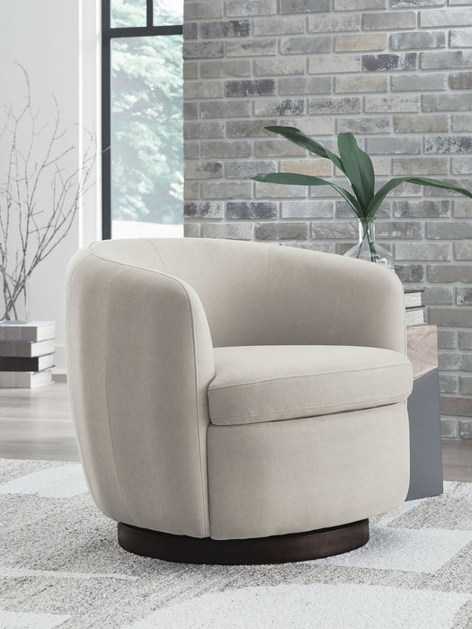 Annbury - Swivel Accent Chair - Light Beige - Tallahassee Discount Furniture (FL)