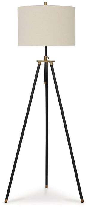 Cashner - Black / Gold Finish - Metal Floor Lamp - Tallahassee Discount Furniture (FL)