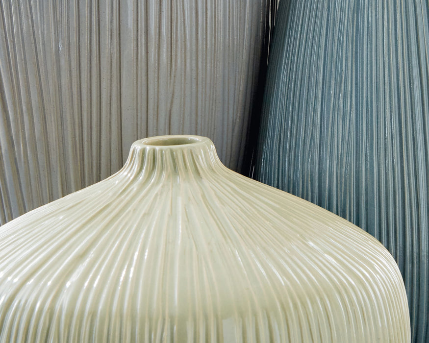 Eiderman - Vase Set (Set of 3) - Gray / Blue / Green - Tallahassee Discount Furniture (FL)