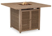 Walton Bridge - Driftwood - Square Bar Table W/Fire Pit - Tallahassee Discount Furniture (FL)