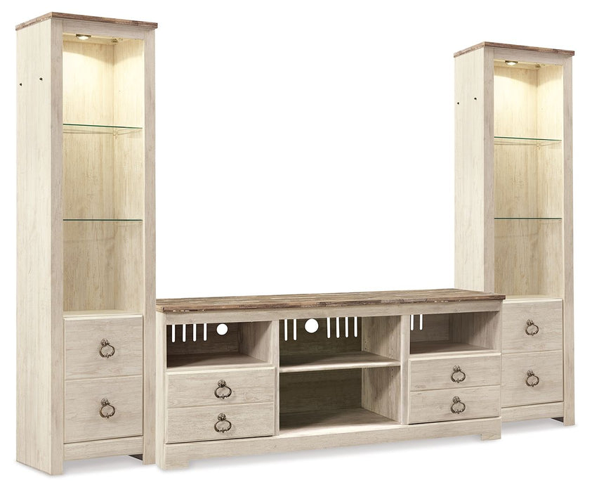 Willowton - Entertainment Center With Fireplace Option - Tallahassee Discount Furniture (FL)