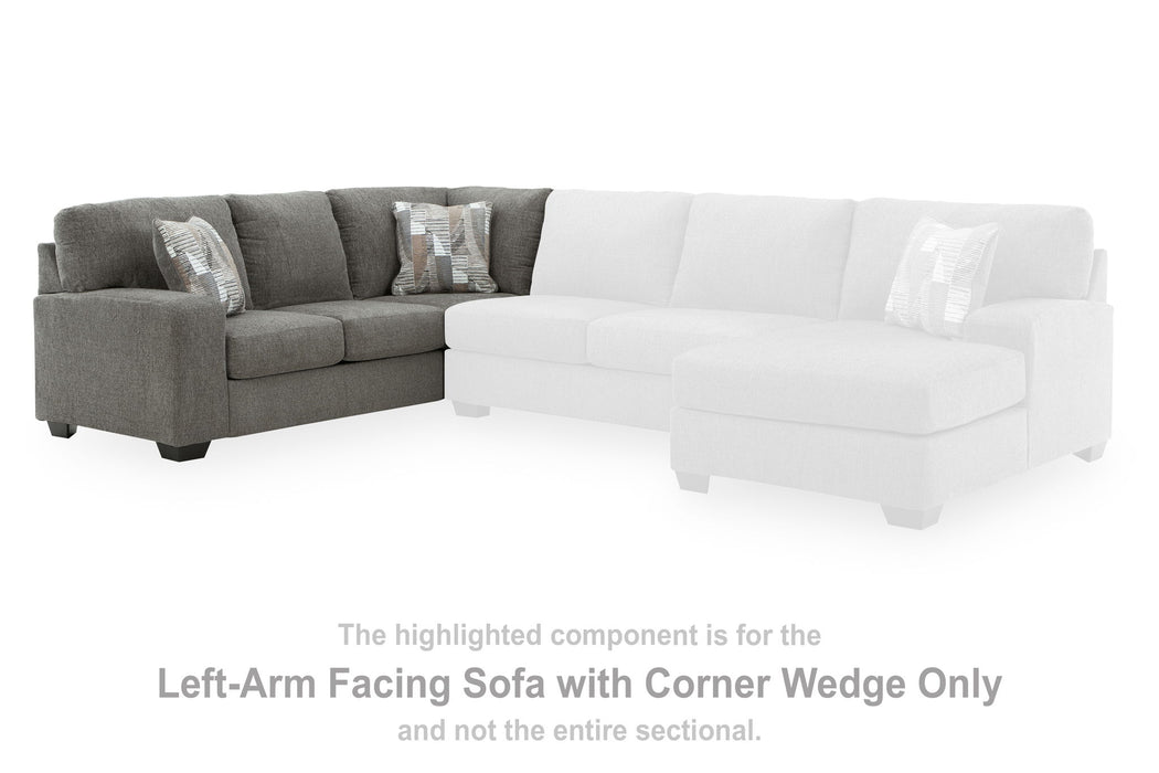Clarington - LAF Sofa With Corner Wedge - Greystone - Tallahassee Discount Furniture (FL)