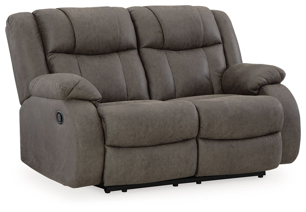 First Base - Gunmetal - Reclining Loveseat - Tallahassee Discount Furniture (FL)