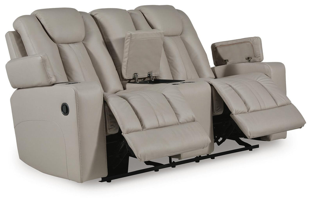 Elevate Edges - Glide Reclining Loveseat With Console - Coin - Tallahassee Discount Furniture (FL)