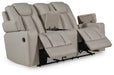 Elevate Edges - Glide Reclining Loveseat With Console - Coin - Tallahassee Discount Furniture (FL)