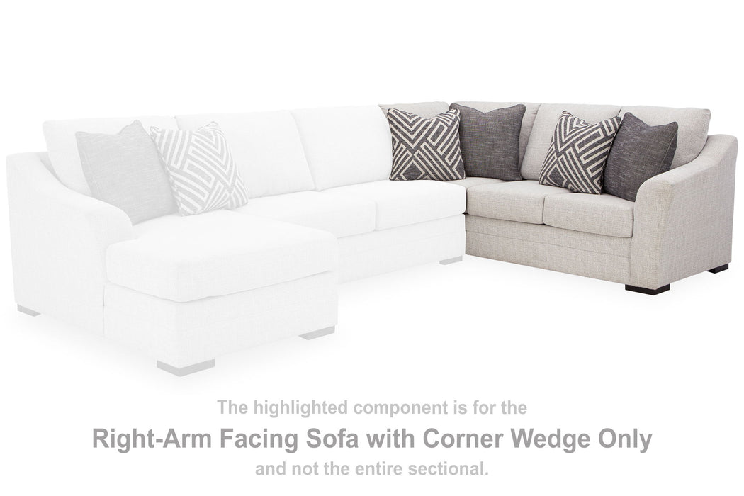 Koralynn - Raf Sofa with Corner Wedge - Stone - Tallahassee Discount Furniture (FL)