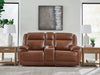 Healy Pier - Chocolate - Power Reclining Loveseat With Console / Adj Headrest - Tallahassee Discount Furniture (FL)