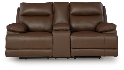 Vonryan - Tobacco - Power Reclining Loveseat With Console / Adj Headrest - Tallahassee Discount Furniture (FL)