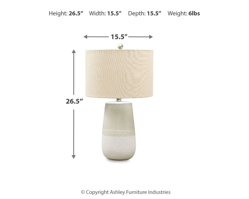 Shavon - Ceramic Table Lamp  - Beige / White - Tallahassee Discount Furniture (FL)
