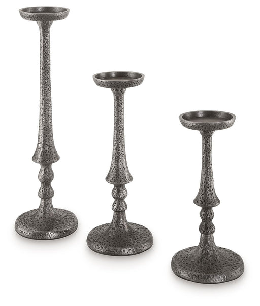 Eravell - Pewter Finish - Candle Holder Set (Set of 3) - Tallahassee Discount Furniture (FL)