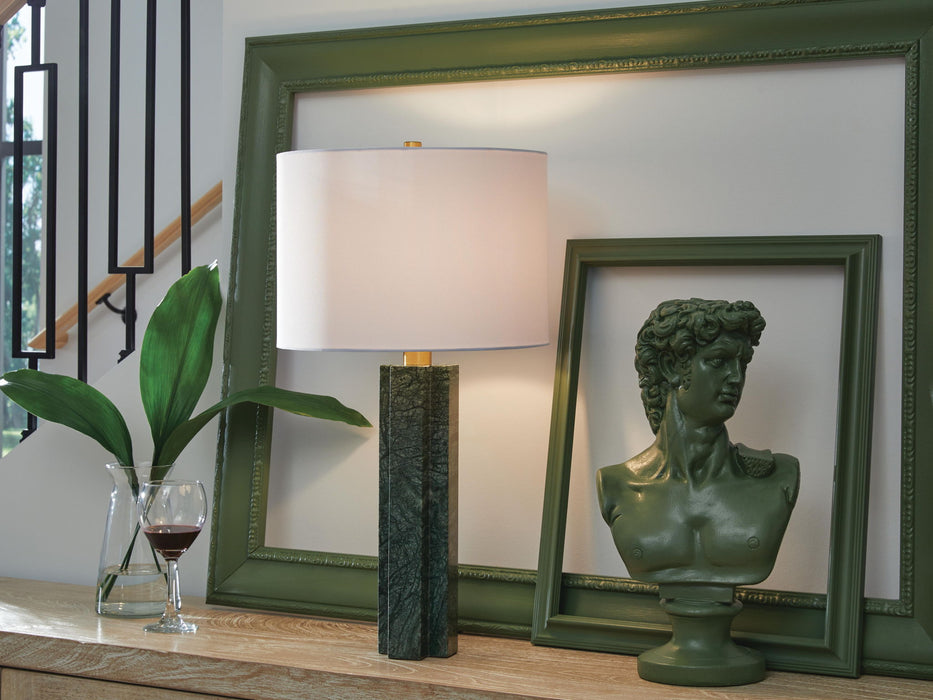Keegan - Marble Table Lamp - Green - Tallahassee Discount Furniture (FL)