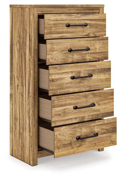 Maystonna - Five Drawer Chest - Brown - Tallahassee Discount Furniture (FL)