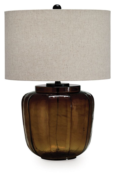 Bainmore - Amber - Glass Table Lamp - Tallahassee Discount Furniture (FL)