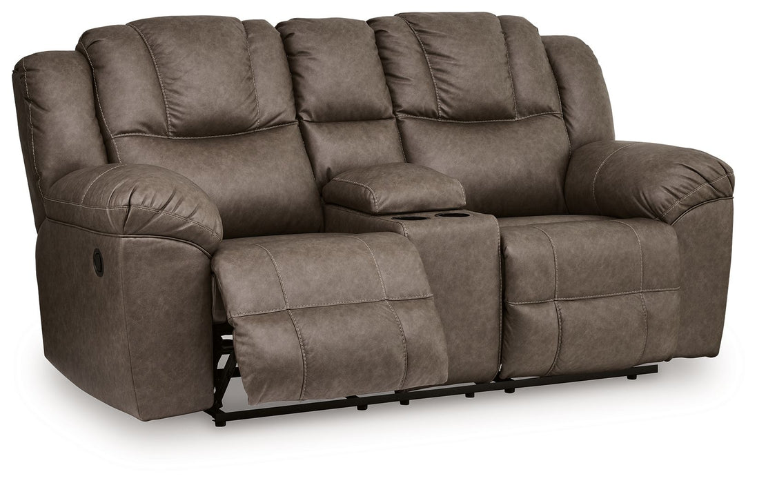 Lowilla - Double Reclining Loveseat With Console - Driftwood - Tallahassee Discount Furniture (FL)