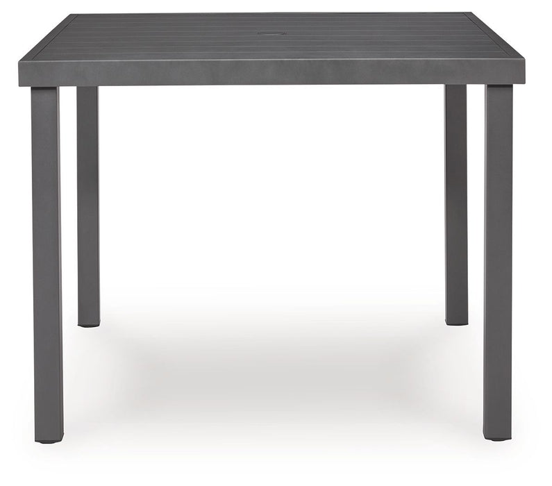 Rocky Creek - Square Dining Table With Umbrella Option - Gray - Tallahassee Discount Furniture (FL)