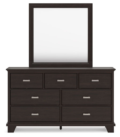 Covetown - Dresser And Mirror - Dark Brown - Tallahassee Discount Furniture (FL)