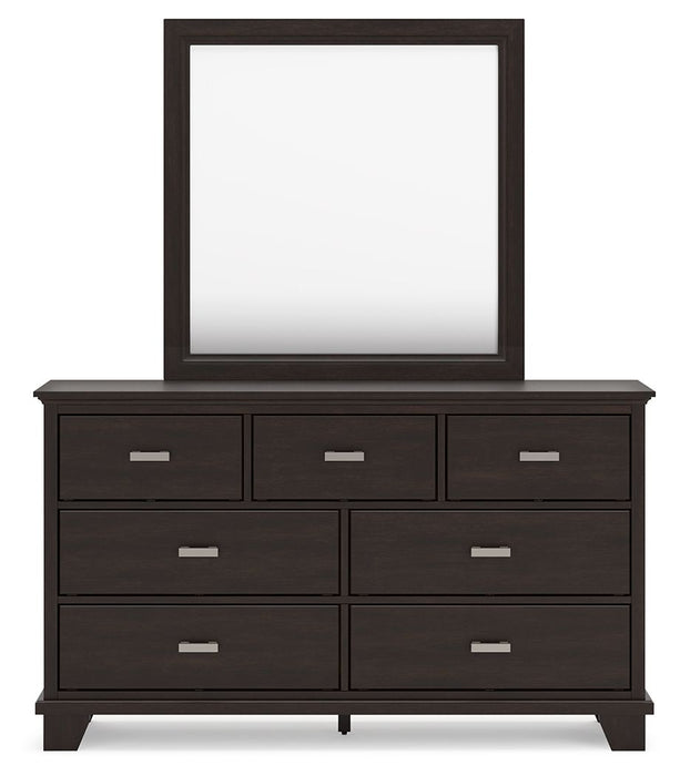 Covetown - Dresser And Mirror - Dark Brown - Tallahassee Discount Furniture (FL)
