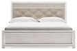 Altyra - White - King Panel Bed With Upholstered Headboard - Tallahassee Discount Furniture (FL)