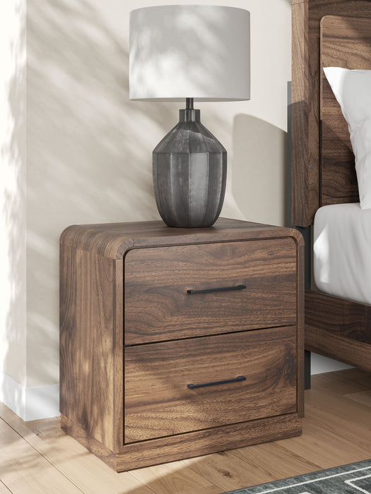 Fortlorn - Two Drawer Night Stand - Walnut Brown - Tallahassee Discount Furniture (FL)