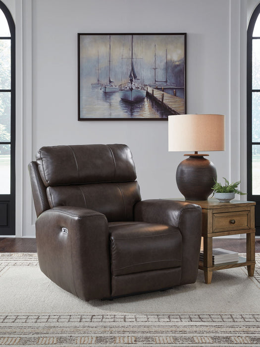 Crossplex - Smoke - Power Recliner / Adjustable Headrest - Tallahassee Discount Furniture (FL)