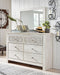 Paxberry - Dresser, Mirror - Medallion Drawer Pulls - Whitewash - Tallahassee Discount Furniture (FL)