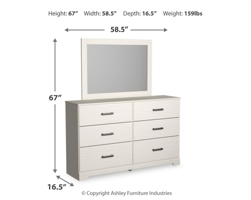 Stelsie - Dresser, Mirror - White - Tallahassee Discount Furniture (FL)