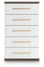 Kendanport - Brown / White - Five Drawer Chest - Tallahassee Discount Furniture (FL)