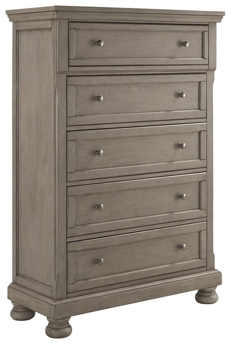 Lettner - Light Gray - Five Drawer Chest - 2-handles - Tallahassee Discount Furniture (FL)
