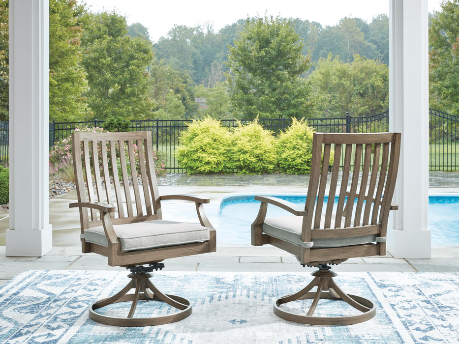 Rainier Ranch - Swivel Chair With Cushion (Set of 2) - Brown / Beige - Tallahassee Discount Furniture (FL)