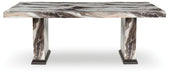 Jeshina - Dark Brown / Beige - Dining Table - Tallahassee Discount Furniture (FL)