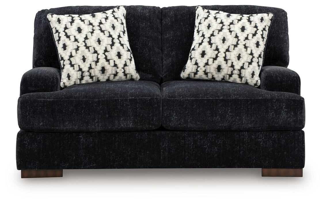 Whitmore Manor - Loveseat - Black Pearl - Tallahassee Discount Furniture (FL)