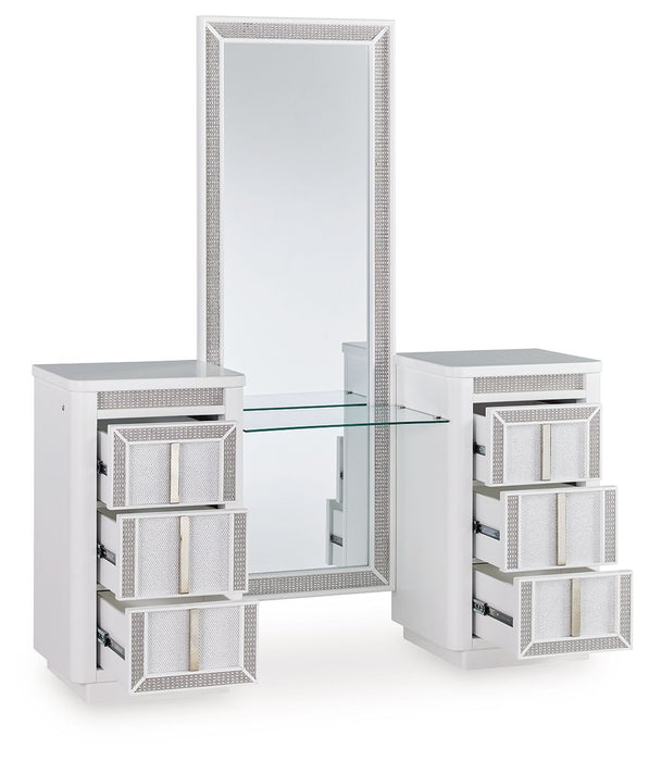Chalanna - White - Vanity With Mirror - Tallahassee Discount Furniture (FL)