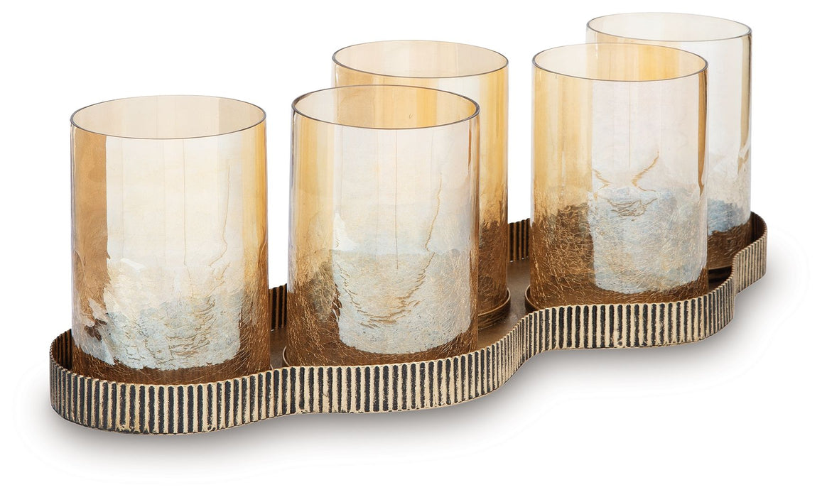 Evereton - Antique Gold Finish - Candle Holder - Tallahassee Discount Furniture (FL)