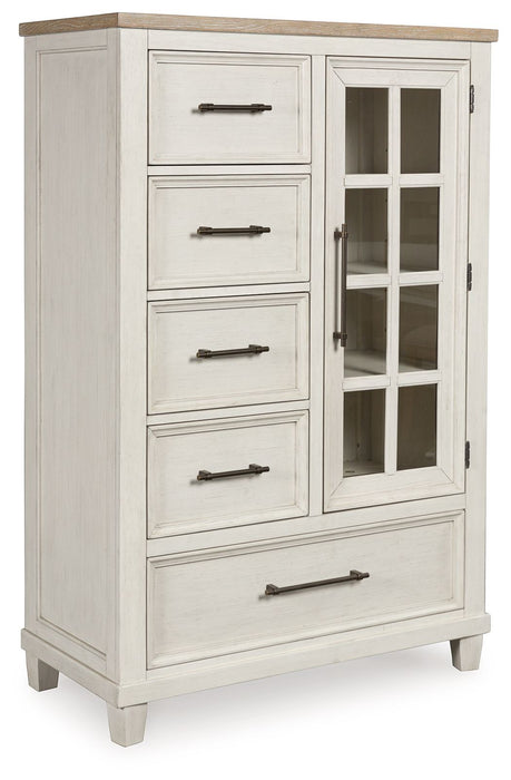 Shaybrock - Antique White / Brown - Door Chest - Tallahassee Discount Furniture (FL)
