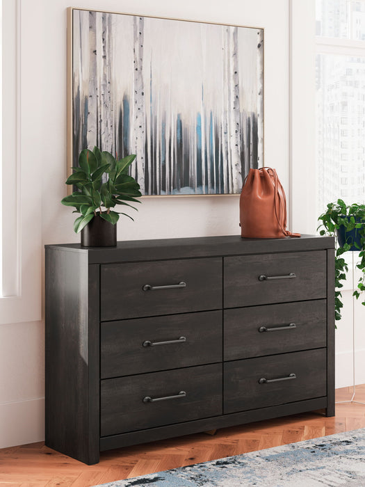 Hollivern - Dark Gray - Six Drawer Dresser - Tallahassee Discount Furniture (FL)