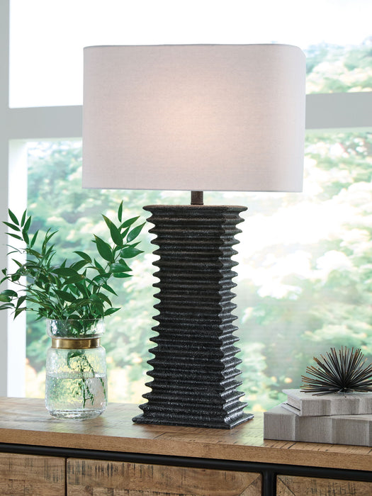 Golzar - Poly Table Lamp - Black - Tallahassee Discount Furniture (FL)