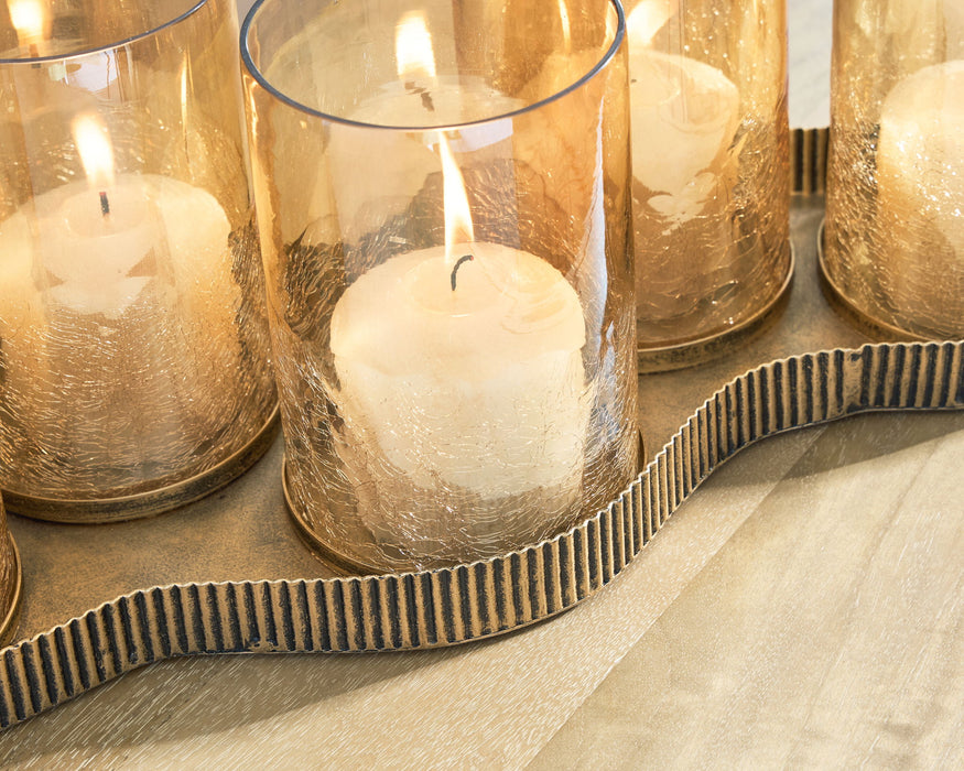 Evereton - Antique Gold Finish - Candle Holder - Tallahassee Discount Furniture (FL)