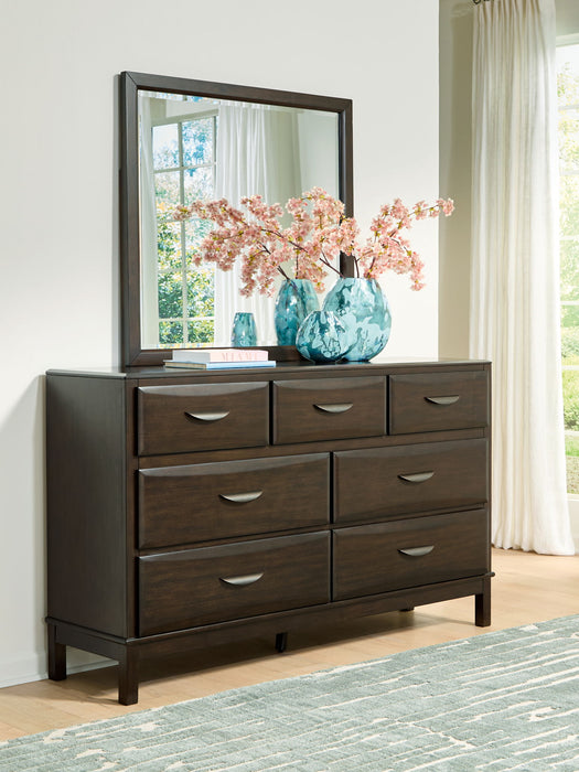 Vanmore - Dark Brown - Dresser And Mirror - Tallahassee Discount Furniture (FL)